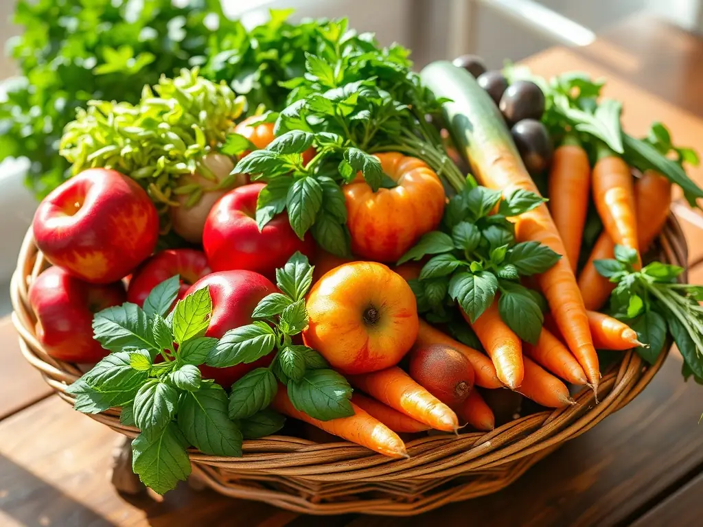 A vibrant image showcasing a colorful array of fresh fruits and vegetables, highlighting the importance of natural nutrition for optimal health.